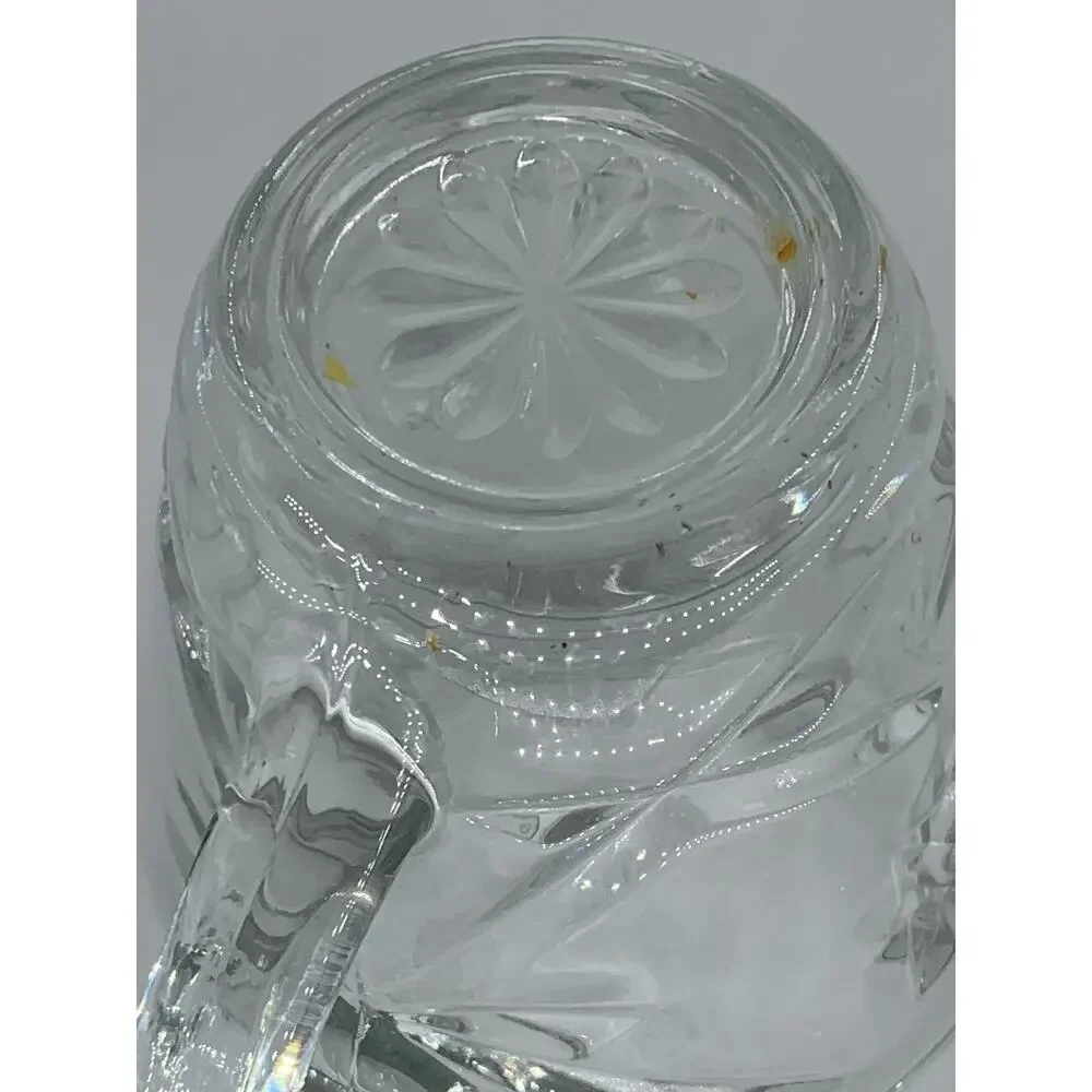 Anchor Hocking Creamer Clear Star Of David Pressed Glass 4 Oz Pitcher Handle